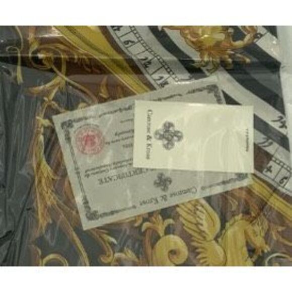 Camrose & Kross Black Gold The Jacqueline Kennedy Neck Scarf | NWT - Picture 4 of 6